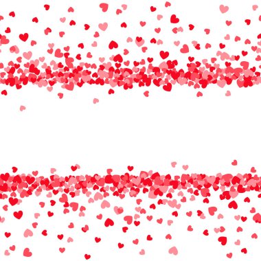 Sevgililer günü kartı şablonu pembe ve kırmızı kalp sınırları ile