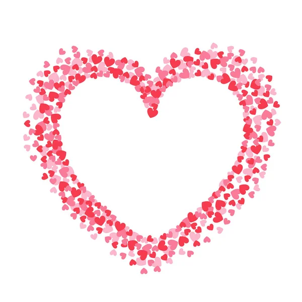 Forma Corazón Confeti Rosa Con Fondo Blanco — Vector de stock