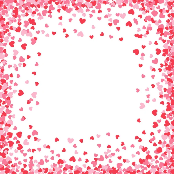 Obdélníkový Rám Růžové Červené Srdce — Stockový vektor