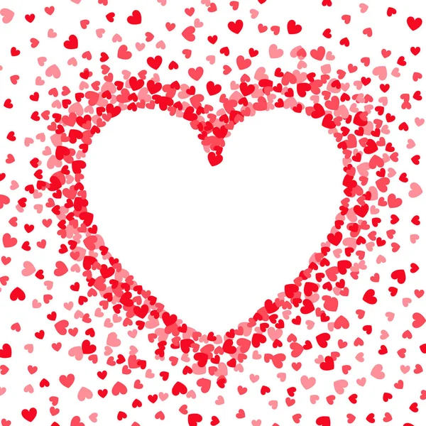 心脏形状 红色五彩纸屑与白色背景 — 图库矢量图片