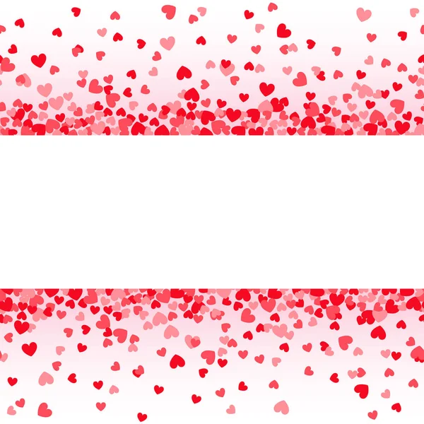 Modelo Cartão Dia Dos Namorados Com Bordas Coração Rosa Vermelho — Vetor de Stock