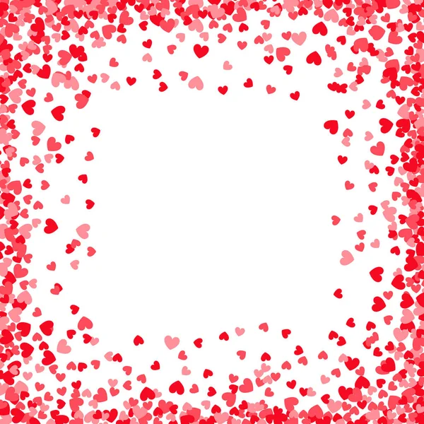 Marco Rectangular Con Corazones Rosados Rojos — Vector de stock