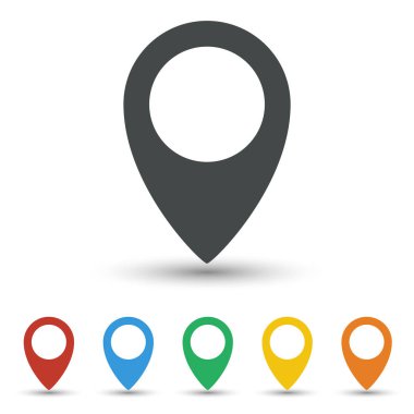 Düz tasarım harita PIN Icon set