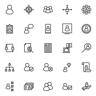 İş yönetimi satır simgeler kümesi