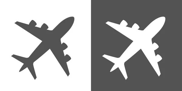 Uçak Simge Vektör Beyaz Gri Arka Plan Üzerinde — Stok Vektör