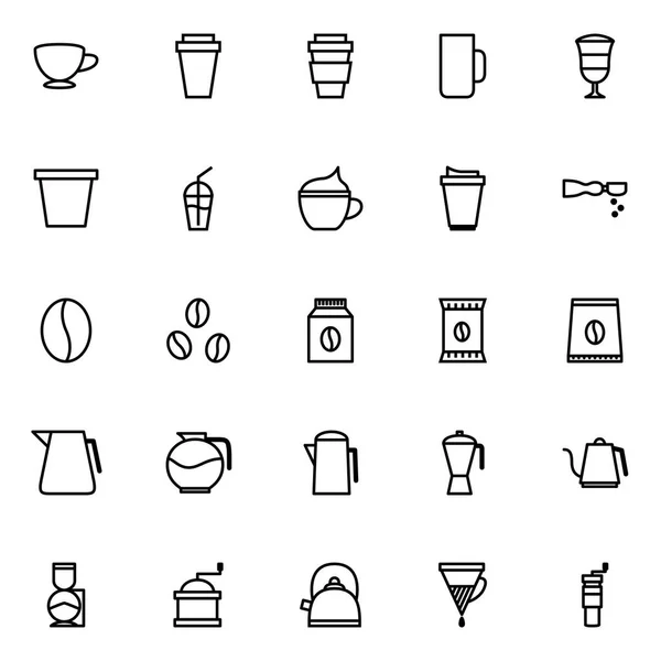 Set Coffee Line Icons — Stock Vector