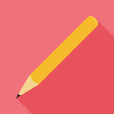Kalem düz simgesi pembe bir arka plan üzerinde