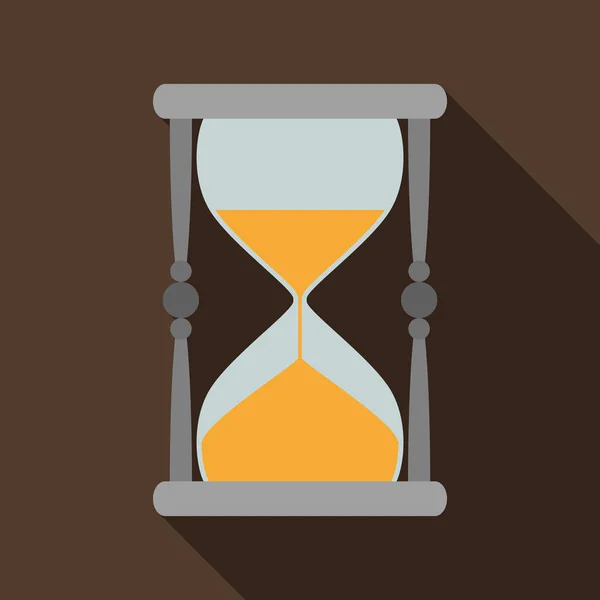 Icono Plano Reloj Arena Sobre Fondo Chocolate — Archivo Imágenes Vectoriales