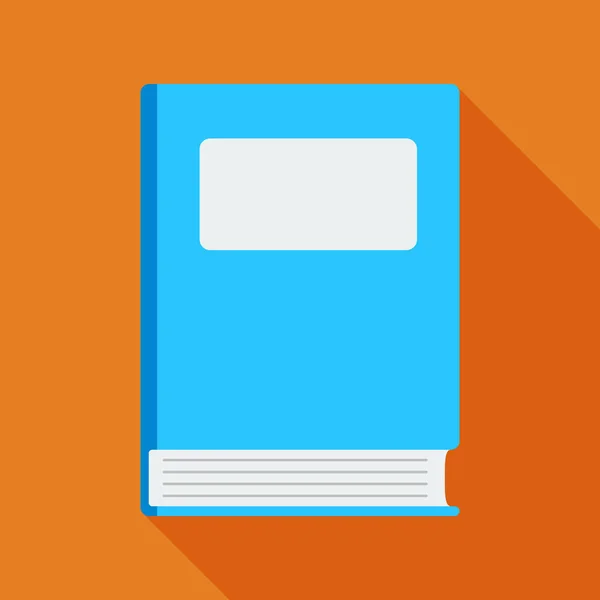 Libro Icono Plano Sobre Fondo Naranja — Vector de stock