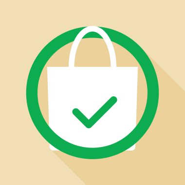 Eko çanta simgesine krem artalan