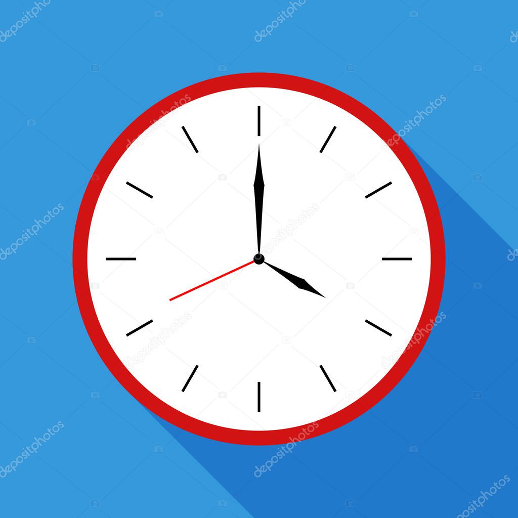 Wall clock icon on blue background