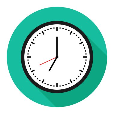 Duvar Saat simgesi yeşil zemin üzerine