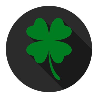 Yonca düz simge siyah arka plan üzerine