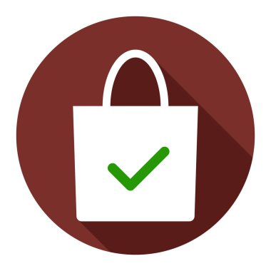 Eko çanta simgesi üzerinde kırmızı bir arka plan