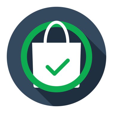 Eko çanta simgesi mavi artalan üzerinde