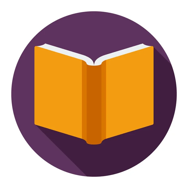 Libro Icono Plano Sobre Fondo Púrpura — Archivo Imágenes Vectoriales