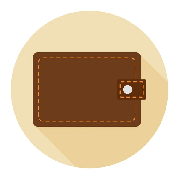 Monedero Icono Plano Sobre Fondo Crema — Vector de stock