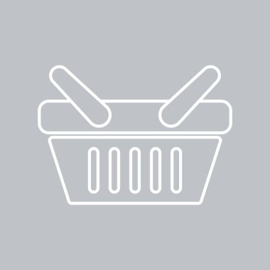 Alışveriş sepetleri simgesi gri arka plan üzerinde