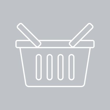 Alışveriş sepetleri simgesi gri arka plan üzerinde