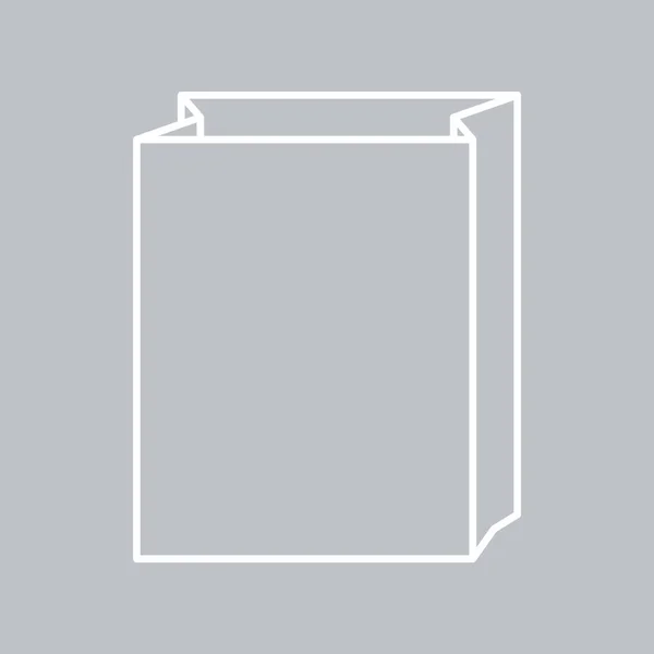 Icône Sac Papier Sur Fond Gris — Image vectorielle