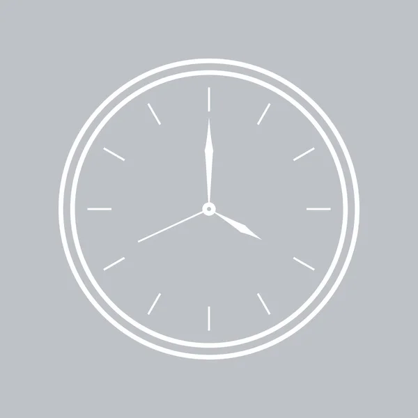 Wall Clock Icon Gray Background — Stock Vector