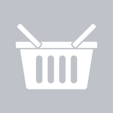 Alışveriş sepetleri simgesi gri arka plan üzerinde