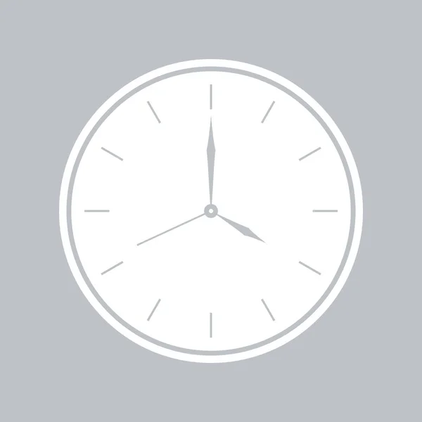 Wall Clock Icon Gray Background — Stock Vector