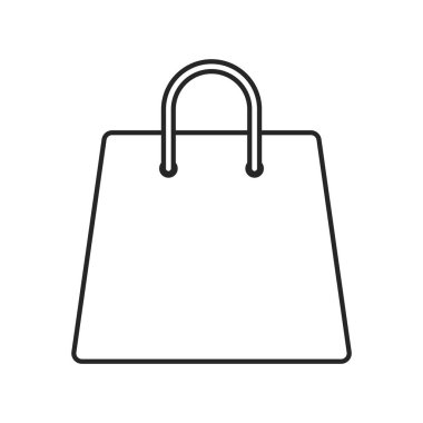 Beyaz arkaplanda alışveriş poşeti simgesi