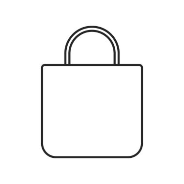 Beyaz arkaplanda alışveriş poşeti simgesi