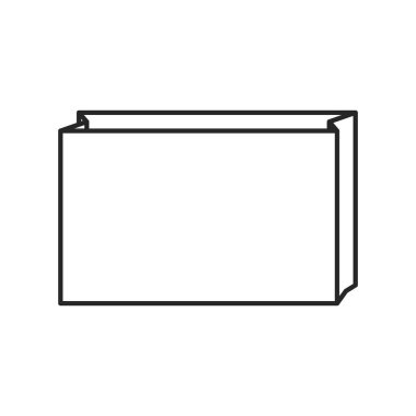 Beyaz arkaplanda kağıt torba simgesi