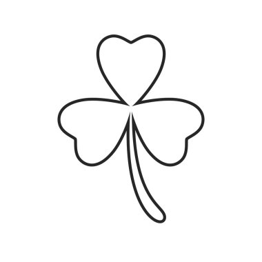 yonca düz beyaz arka plan simgesine