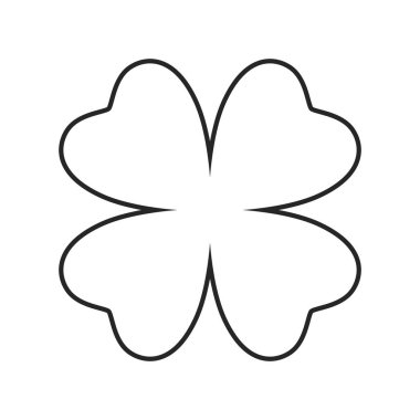 yonca düz beyaz arka plan simgesine