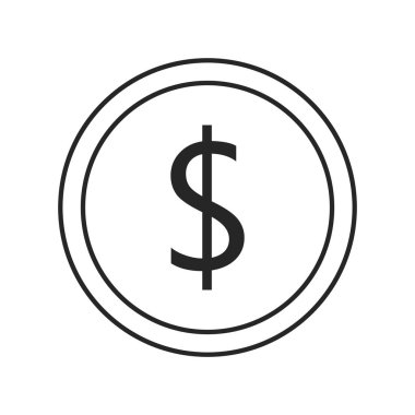 Beyaz arka plan üzerinde para düz simgesi