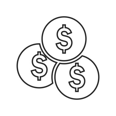 Beyaz arka plan üzerinde para düz simgesi