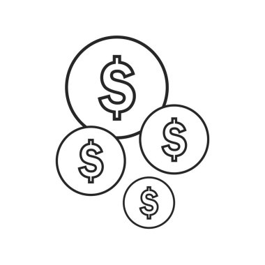 Beyaz arka plan üzerinde para düz simgesi