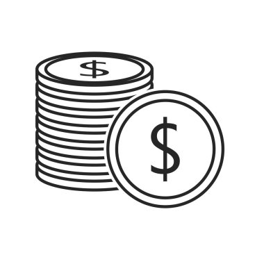 Beyaz arka plan üzerinde para düz simgesi