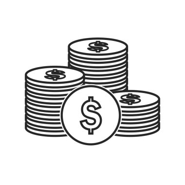 Beyaz arka plan üzerinde para düz simgesi