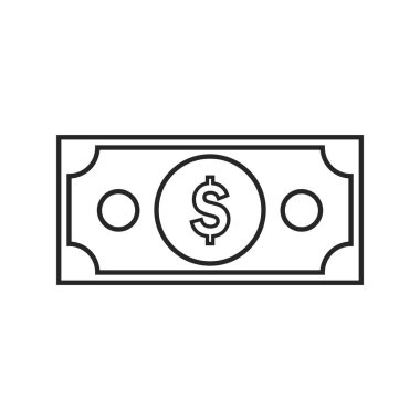 Beyaz arka plan üzerinde Doları düz simgesi