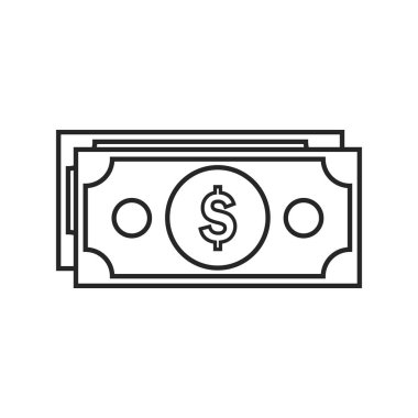 Beyaz arka plan üzerinde Doları düz simgesi