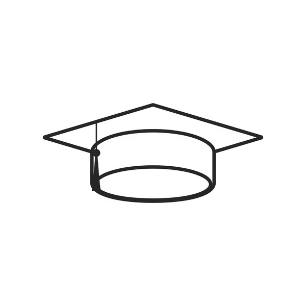 Casquette Graduée Icône Plate Sur Fond Blanc — Image vectorielle