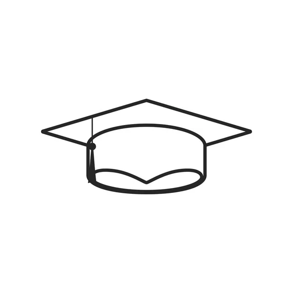 Graduation Cap Flaches Symbol Auf Weißem Hintergrund — Stockvektor