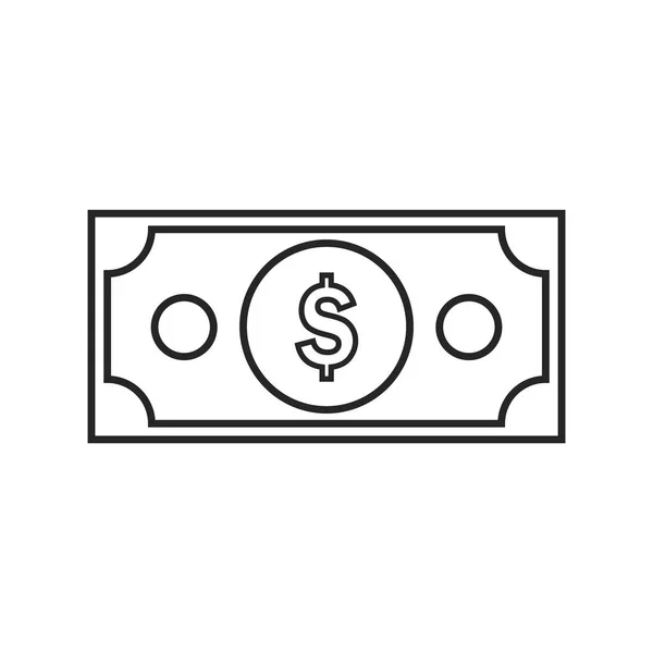 Ícone Plano Dólar Fundo Branco — Vetor de Stock