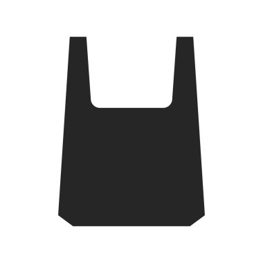 Beyaz arkaplanda plastik torba simgesi