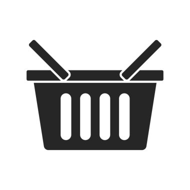 Beyaz arka plan üzerinde alışveriş sepetleri simgesi