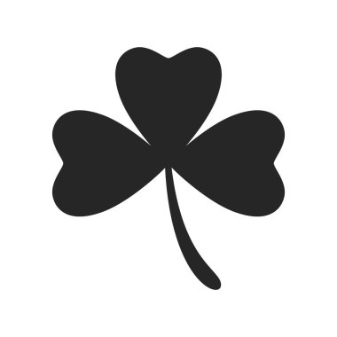 yonca düz beyaz arka plan simgesine