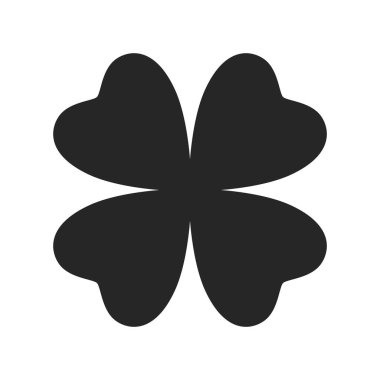 yonca düz beyaz arka plan simgesine