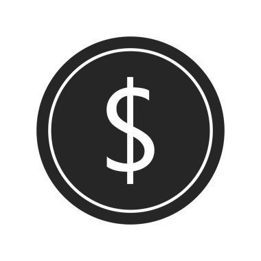 Beyaz arka plan üzerinde para düz simgesi