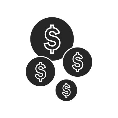 Beyaz arka plan üzerinde para düz simgesi