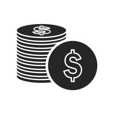 Beyaz arka plan üzerinde para düz simgesi