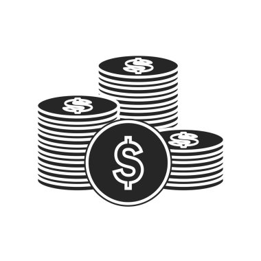 Beyaz arka plan üzerinde para düz simgesi